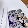 Чехол для телефона N201 One Piece Luffy Gear 5 art для iPhone 16 15 Pro Max 8 Samsung S24 S23 A54 A35 Redmi Note 13 12 Pro с позолоченной рамкой и закаленным стеклом