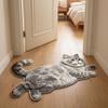 2D Cat-Shaped Area Rug Non-Slip Cartoon Carpet Cute Home Decor Carpet  Living Rooms