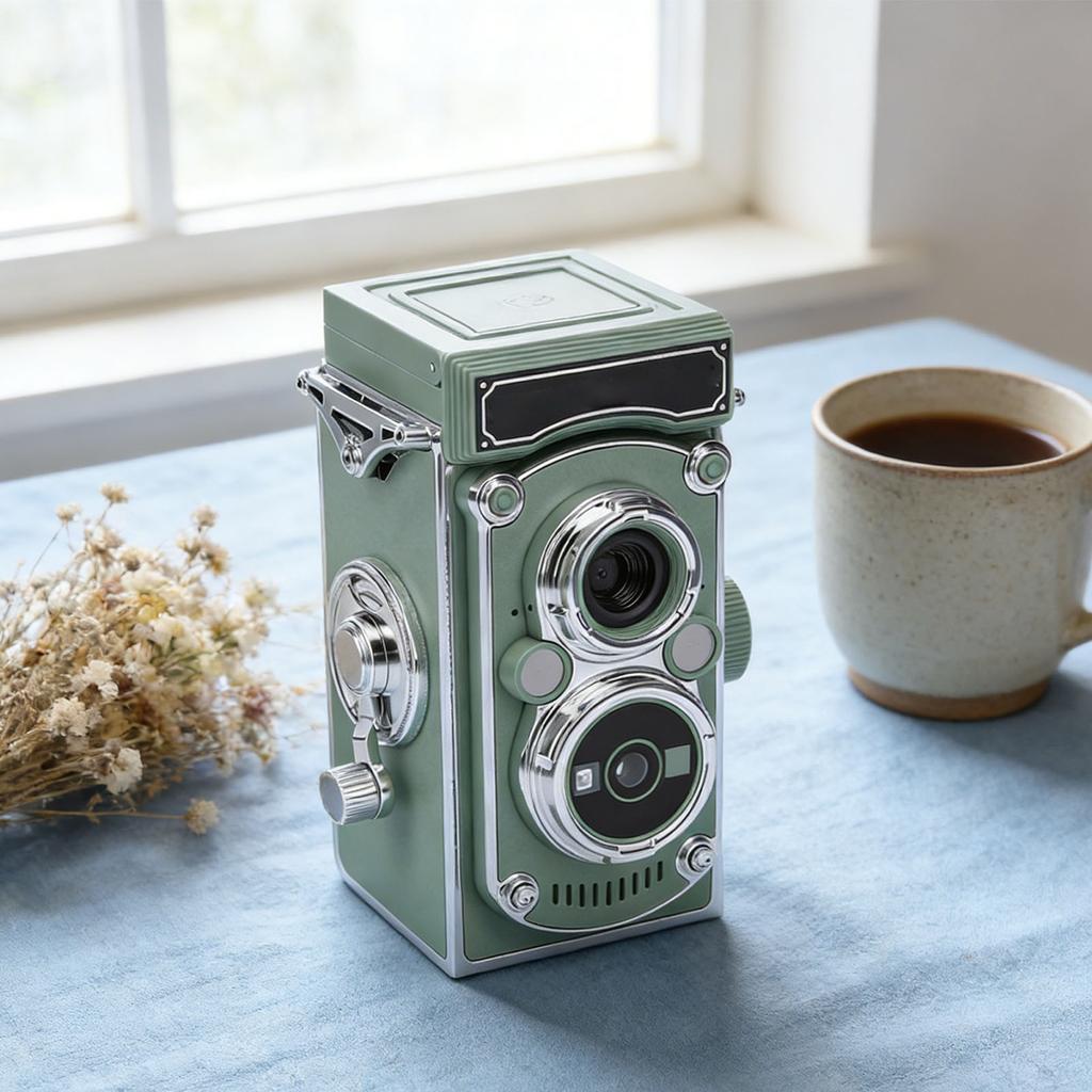Vintage Digital Camera Portable TLR   Retro 2.7K Video 24MP Autofocus Vlog Camera Manual Joystick for Beginners Teens Adults