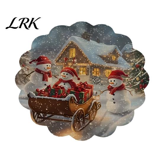 Нескользящий кухонный декор, круглая рождественская салфетка под тарелку, 14 дюймов, праздничный узор, защита столешницы, защита стола для дома, теплоизоляция