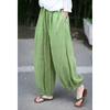 Summer Casual Elastic Waist Harem Pants Green Thin Fashion Women Lantern Pants 2025