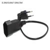 0.3m/0.6m/1.8m/3m Europea Angled Cord 90 Degree Socket Power Extension Cable To Female Male Plug