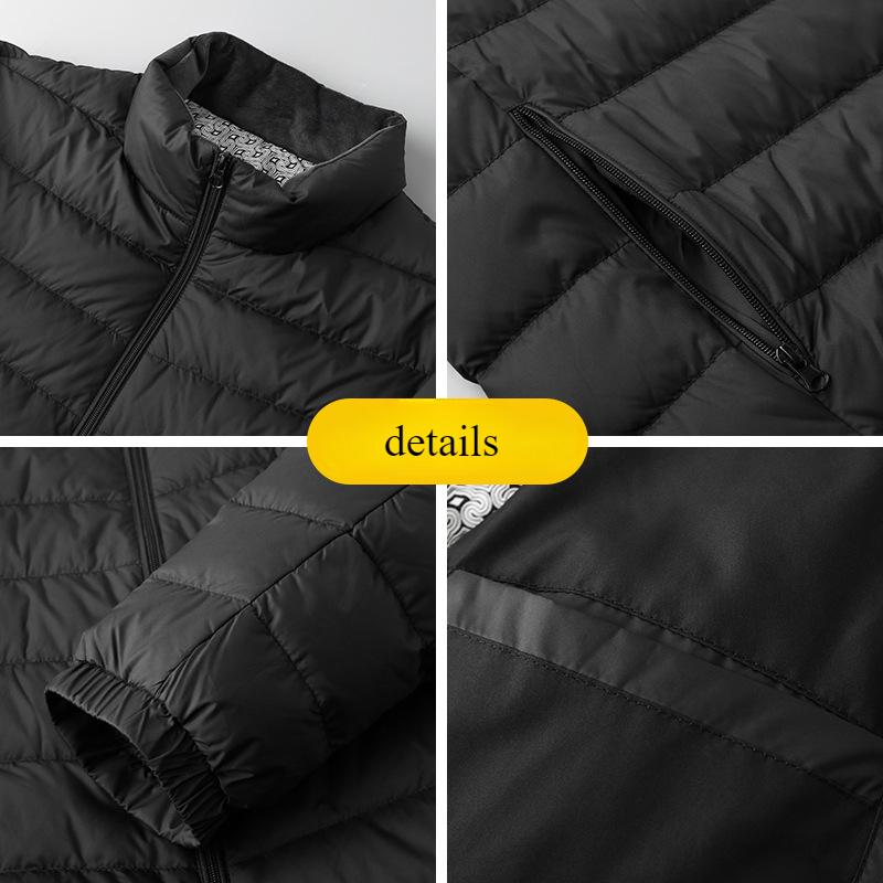 Плюс размер 7XL Высококачественная белая утиная пуховая легкая куртка-пуховик Мужская теплая куртка Свободная осенне-зимняя тонкая куртка с воротником-стойкой