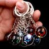Luminous Zodiac Keychain: Twelve Constellations with Taurus & Aquarius Gem Pendants