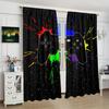 2pcs Cool Lightning Gamepad 3D Printed Thin Curtains for Boys Bedroom Living Room Curtains Perfect For Gaming And Home Decor