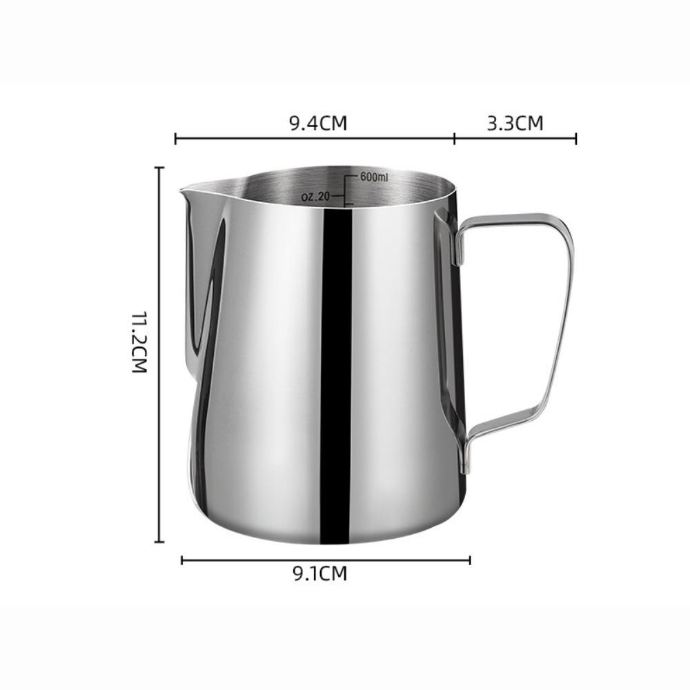 Stainless Steel Coffee Milk Frothing Jug 350ML/600ML Measurement Jug Milk Coffee Cappuccino