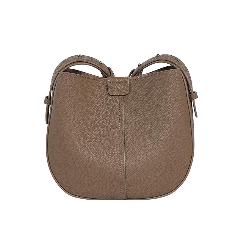 Mrs. Qiao Bag 2025 New Genuine Leather Bucket Bag for Women Autumn Winter Crossbody Bag Trendy Soft Leather Women's Shoulder Bag