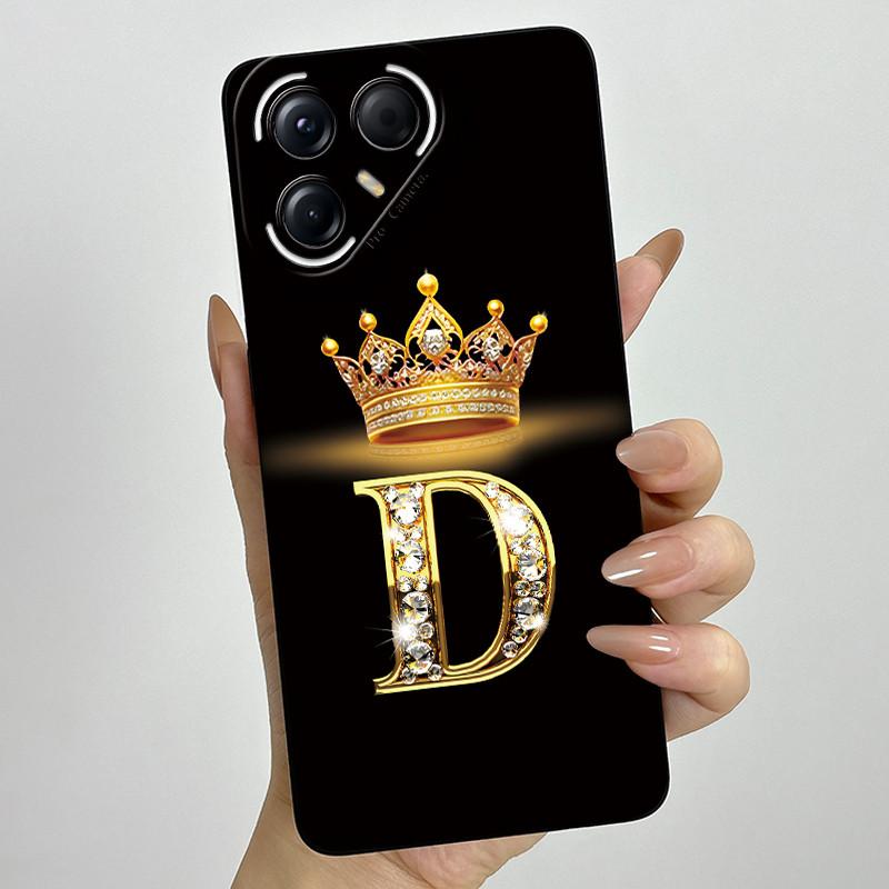 Для Tecno Pova 7 Pro Ultra 5G Чехол Роскошная Корона Буква Силиконовый Мягкий Чехол для Телефона Для Tecno Pova7 Pro Ultra Ударопрочные Задние Крышки