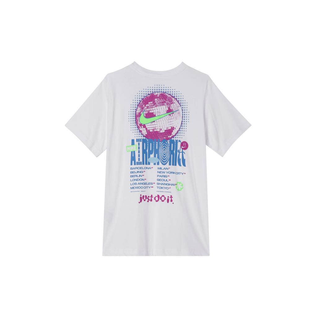 Nike Спортивная одежда Пуловер с принтом букв Повседневная футболка с круглым вырезом и короткими рукавами Женские футболки Белый FV4263100