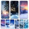Снежный горный рождественский чехол для телефона Samsung Galaxy A52 A50 A70 A30 A40 A20S A20E A02S A12 A22 A72 A32 5G A04s прозрачный чехол