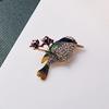 Bird Brooches For Women Flower And Magpie Pins Shining Animal Jewelry