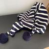 Long Triangular Knitted Shawl Thicken Stripe Scarf Simple Winter Cashmere Scarves  Women/Men