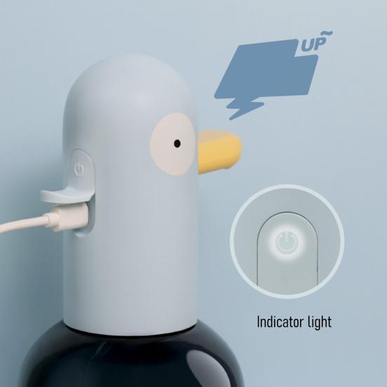 Soap Dispenser Automatic Foaming Hand Soap Dispenser Duck-Shaped Touch-Free Fast Dispensing 0.25s Rechargeable Bathroom Soap Dispenser