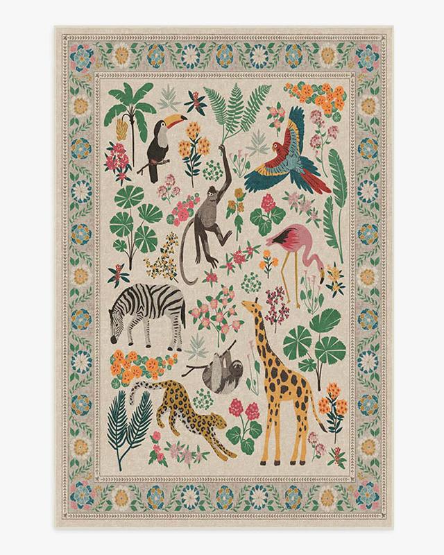 American Retro Symmetrical Living Room Large Carpet Creative Animal Pattern Bedroom Bedside Rugs Easy Care Decorative Home Rug