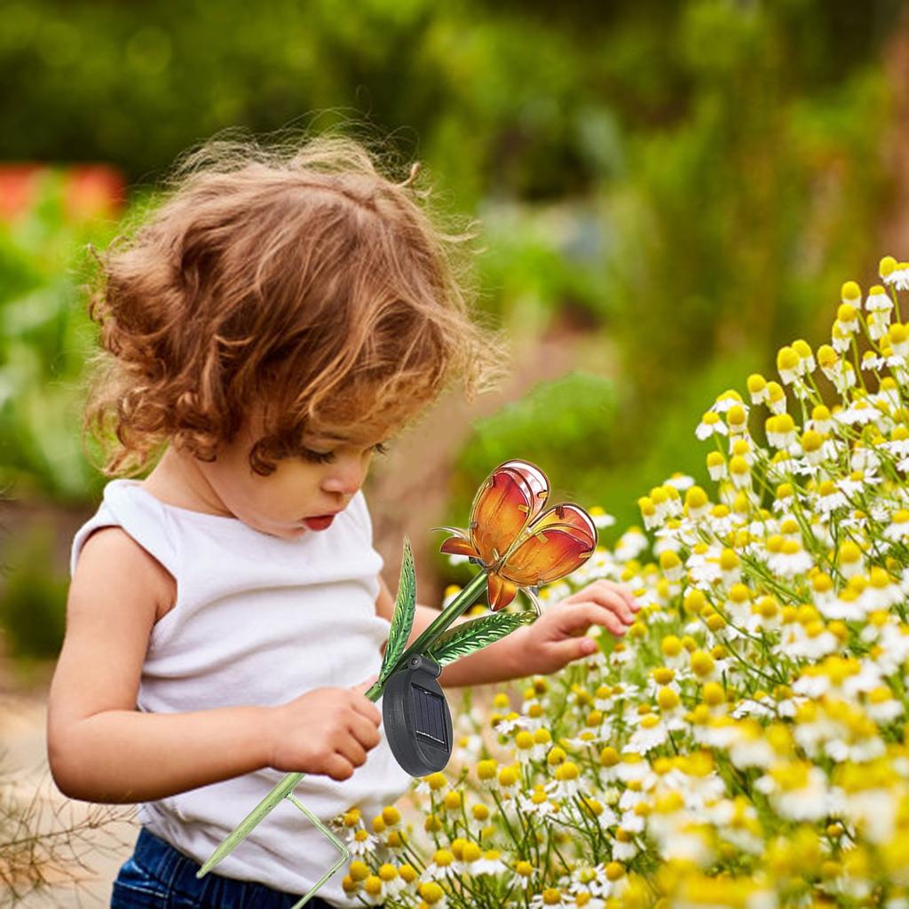 Солнечные фонари Открытый декоративный цветочный сад Огни Декор Стекло Лепесток Металл