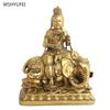 20X11X22CM Статуя Будды Манджушри из чистой латуни, буддийская утварь, гостиная, настольная мебель, скульптура, декор по фен-шуй
