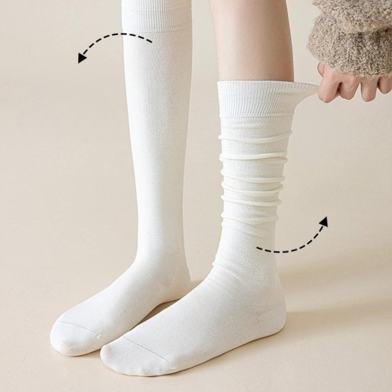 Knee High Socks for Women Soft Combed Cotton Long Socks Ladies Girls Knee Length Knee Socks