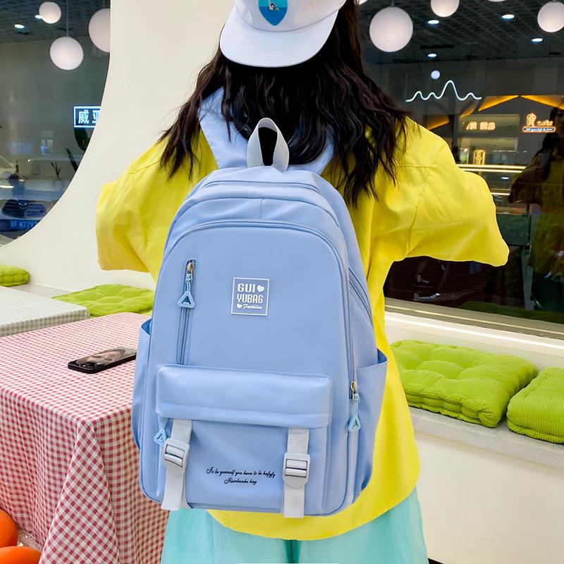 Комплект из четырех рюкзаков, однотонный женский рюкзак большой вместимости, школьный рюкзак для школьников