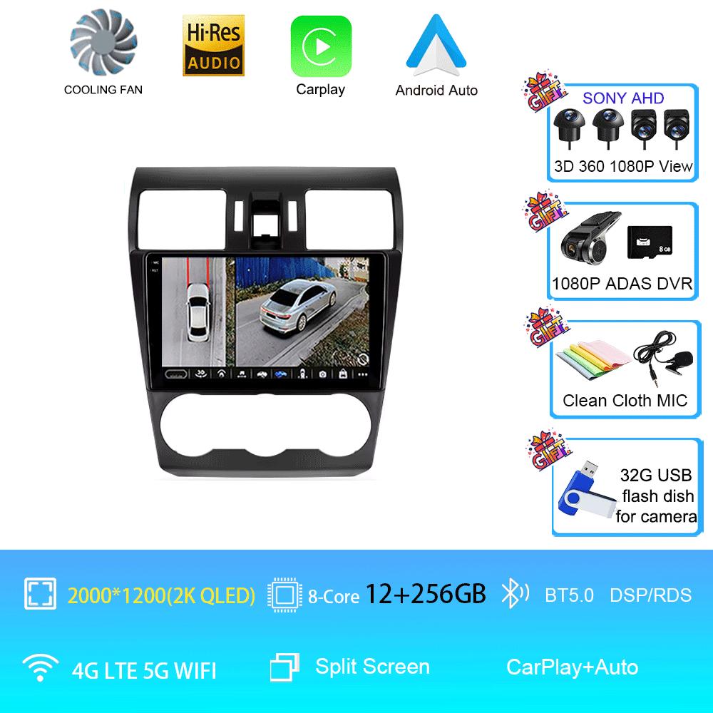 Автомагнитола Android 14 Стерео Для Subaru Forester XV WRX 2012- 2015 Для Impreza Мультимедийный Видеоплеер Навигация GPS Головное Устройство