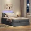 VidaXL Lit ottoman avec matelas gris foncé 120x200 cm tissu, lit, lit capitonné, lit ottoman double, lit avec rangement 3312382