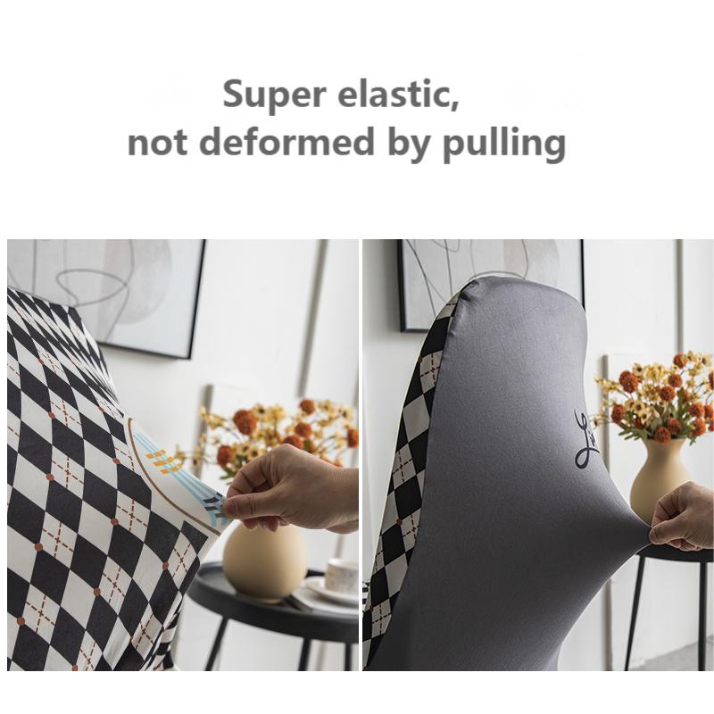 1/2/4/6 шт. чехлы на стулья в шахматном порядке, изогнутые чехлы на стулья из спандекса, современные эластичные чехлы на стулья для вечеринки, свадьбы, Рождества, декор