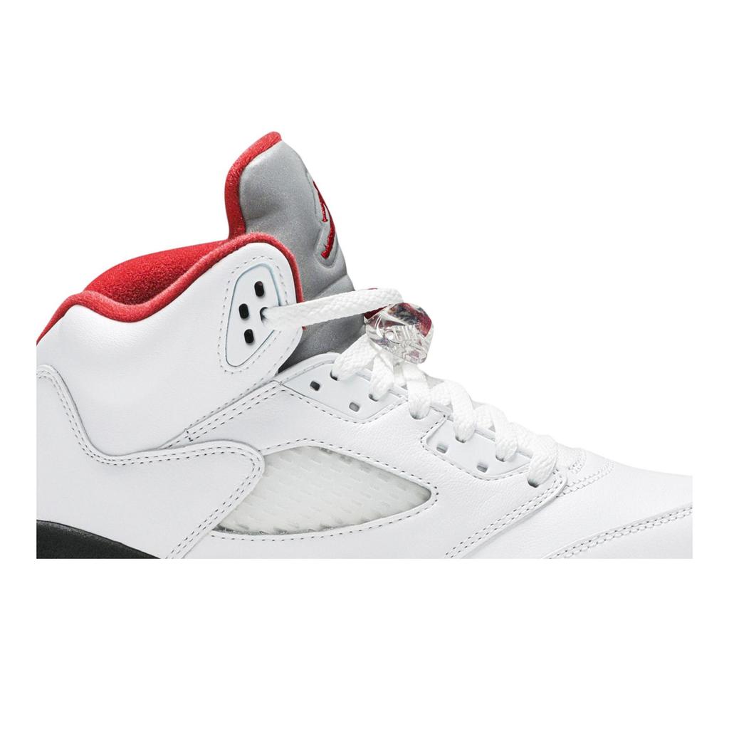 Air Jordan 5 Retro Grade School 'White Fire Red' 2020 (Unisex) True White / Fire Red / Black / Metallic Silver Kids' Basketball Shoes 440888 102