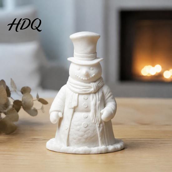Персонализированный Праздничный Подарок 3D Печатная Фигурка Снеговика-Джентльмена Декоративное Украшение для Рабочего Стола DIY Раскрашиваемая Коллекционная Фигурка Статуэтка-Подарок