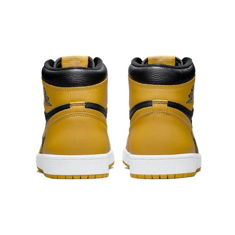 Детские кроссовки Air Jordan 1 Retro High OG GS Pollen Желтый Черный Белый 575441-701