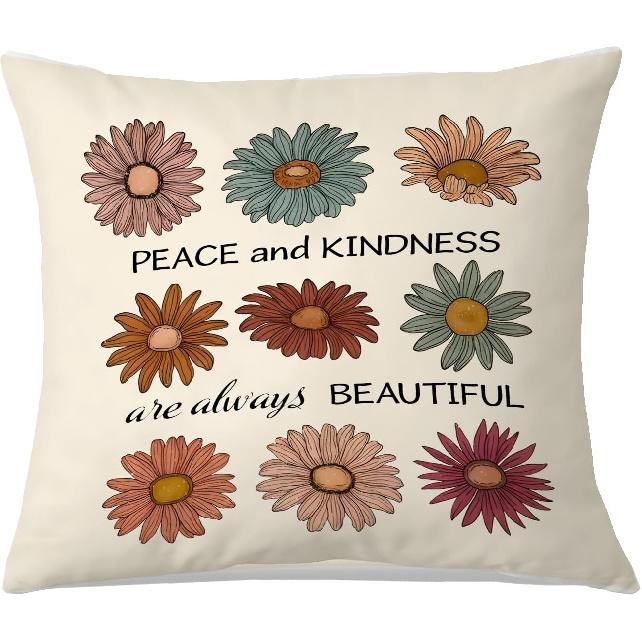 Boho Floral Bird Pillow Cover 18x18 Inches, Colorful Flower & Bird Pattern, Rustic Botanical Home Decor, Nature Lover Gift, Farmhouse Accent