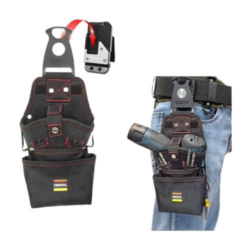 Tool Pouch, Nail Pouch, Power Drill Tool Holder with Detachable Tool Holder and Rotating Hook, Waterproof Oxford Cloth, Tool Drop Prevention, for DIY,