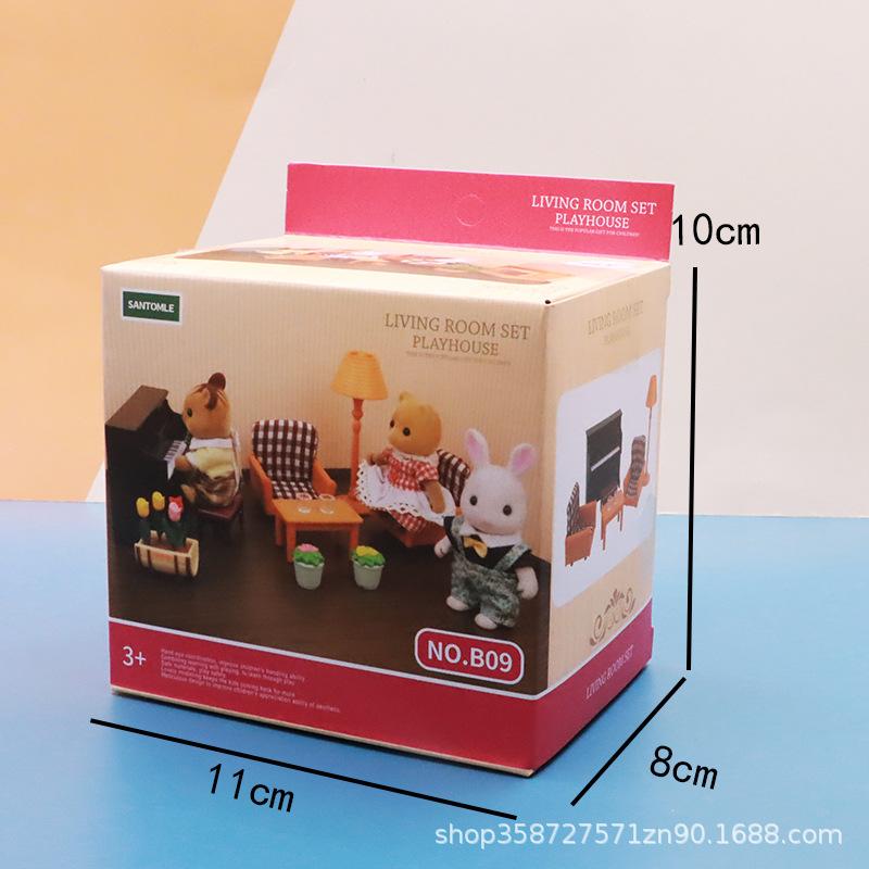 Детский игровой домик Симуляция Мини-диван Пианино Миниатюрная модель Игрушка Кукольный домик Гостиная Маленькое украшение Игрушка