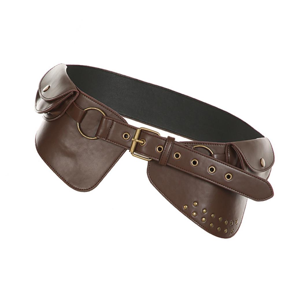 Корсет с заклепками и заклепками, регулируемый пояс, поясная сумка, женский пояс-корсет, крутой пояс, поясной ремень в стиле панк, аксессуар для талии