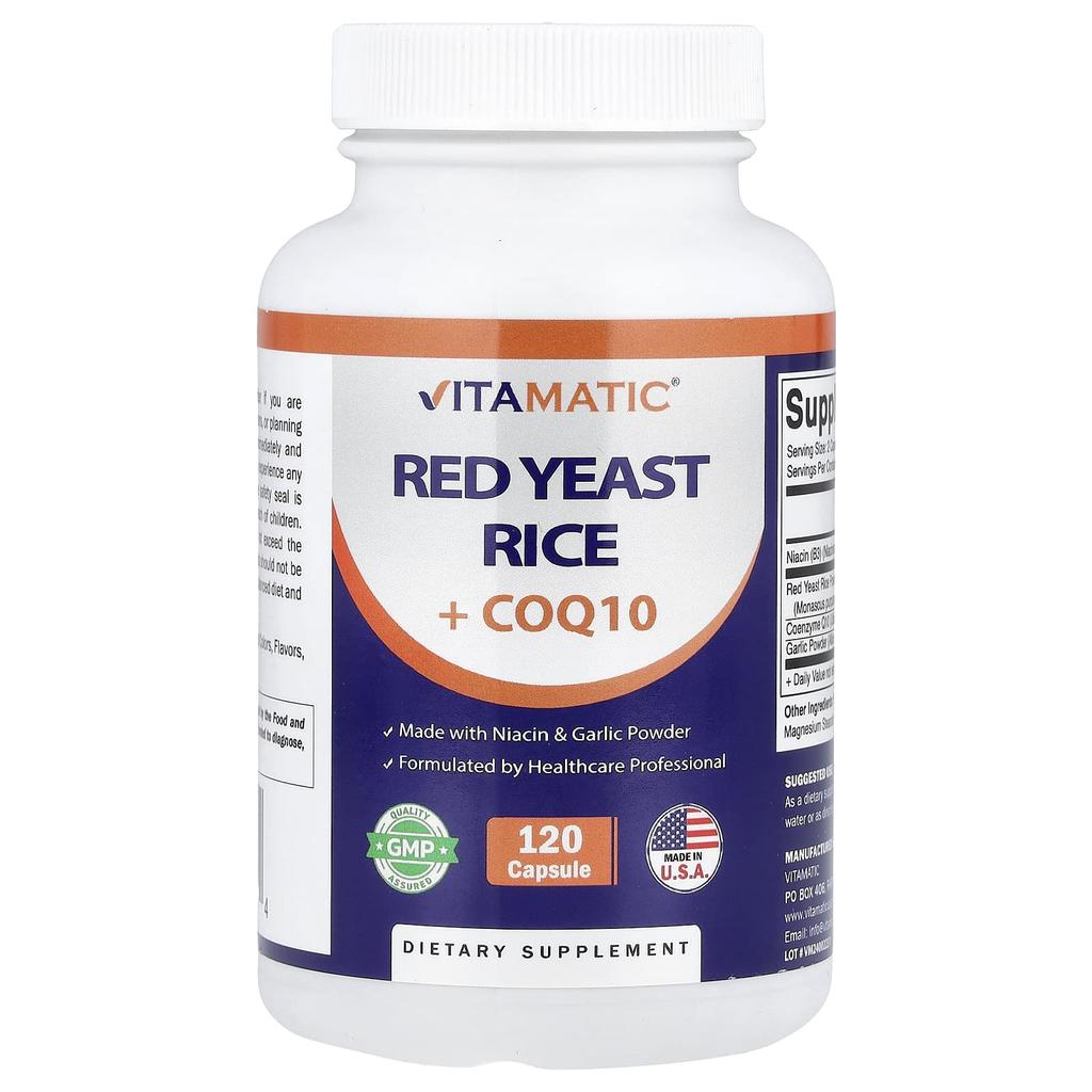 Vitamatic Red Yeast + CoQ10, 120 Capsules