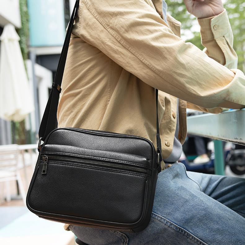 Модная сумка через плечо из натуральной кожи, горизонтальная квадратная сумка через плечо, повседневная спортивная сумка через плечо