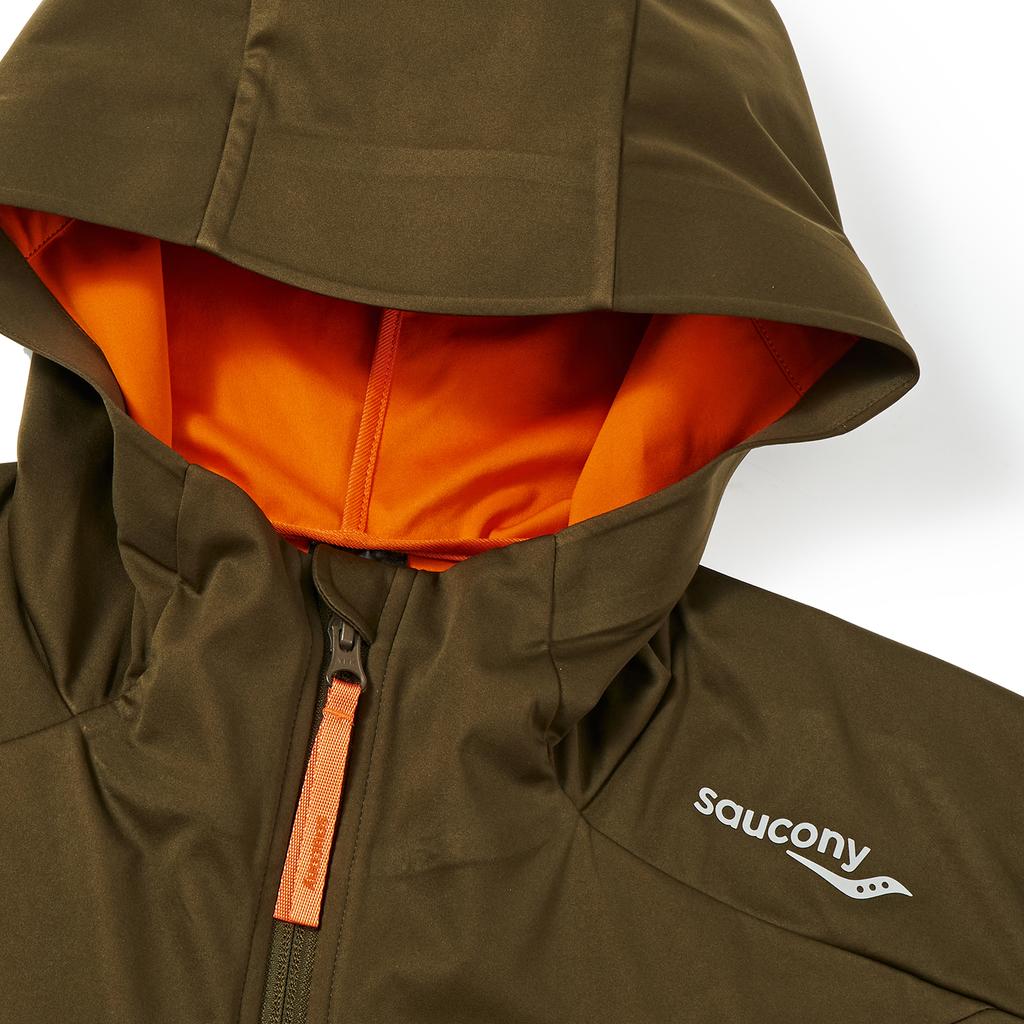 SAUCONY Однотонная мужская куртка с капюшоном на молнии, оранжевая SC2230224A-GE17