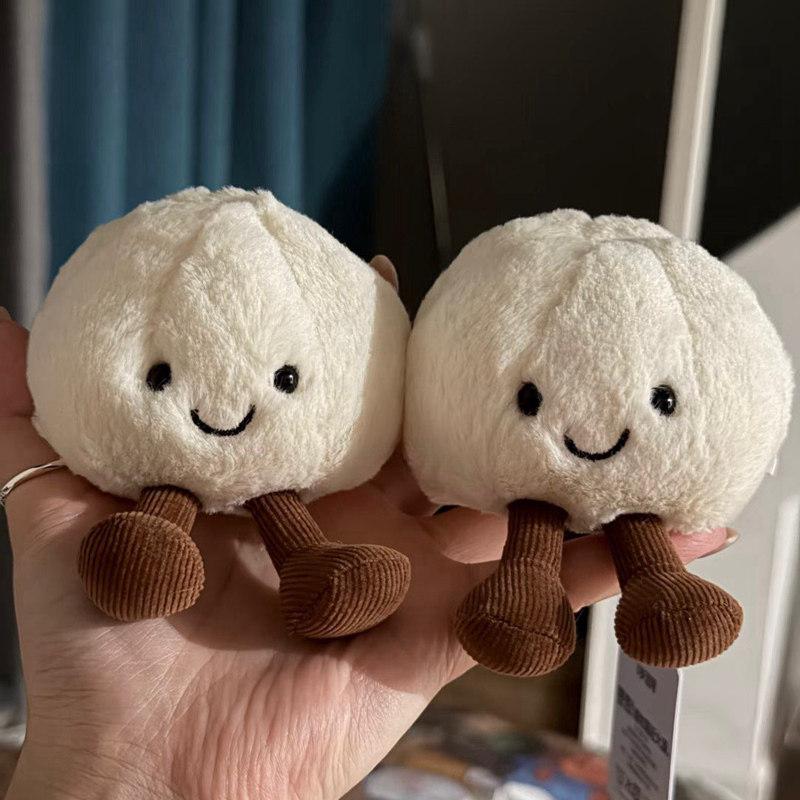 Cute Small Steamed Bun Plush Toy Yoyo Xianxian Adorable Food Stuffed Doll with Smiling Face Legs Soft Plushie Home Decor Gift
