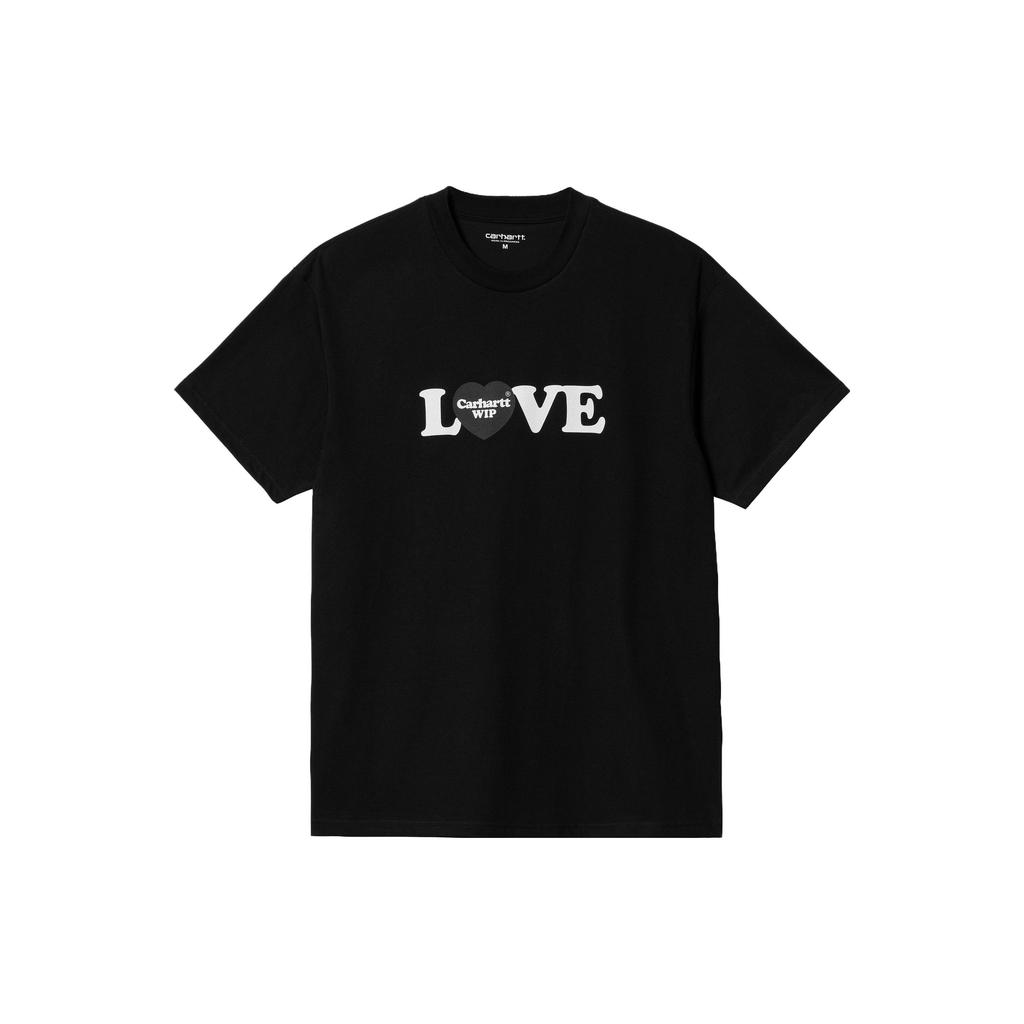 Carhartt WIP Мужская свободная футболка с коротким рукавом, принт с буквами и сердцем, SS23 I032179-89-XX