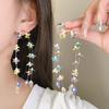 Glass Sequined Flower Fringed Earrings Spring and Summer Fresh Design Stud Earrings High-end Fashion Pastoral Earrings