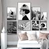 Classic Black White Sexy Women Movie Star Canvas Painting Posters and Prints Vintage Wall Art Picture for Living Room Home Decor No Frame
