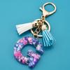 Colorful Acrylic Initial Tassel Keychain - Fashionable Jewelry