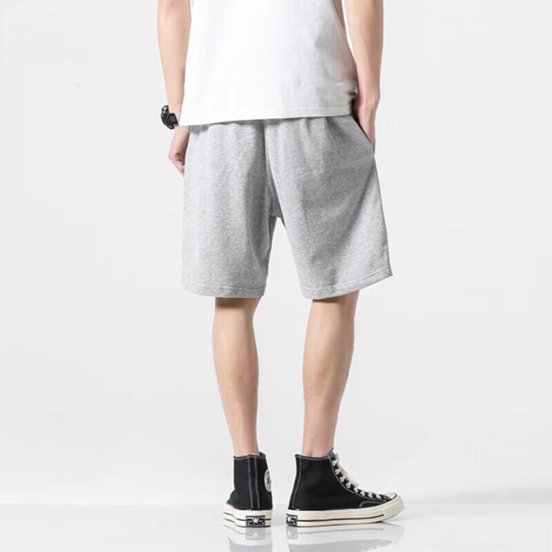 Li-Ning Solid Color Logo Print Straight Leg Casual Shorts Men Shorts Gray YKST057-1