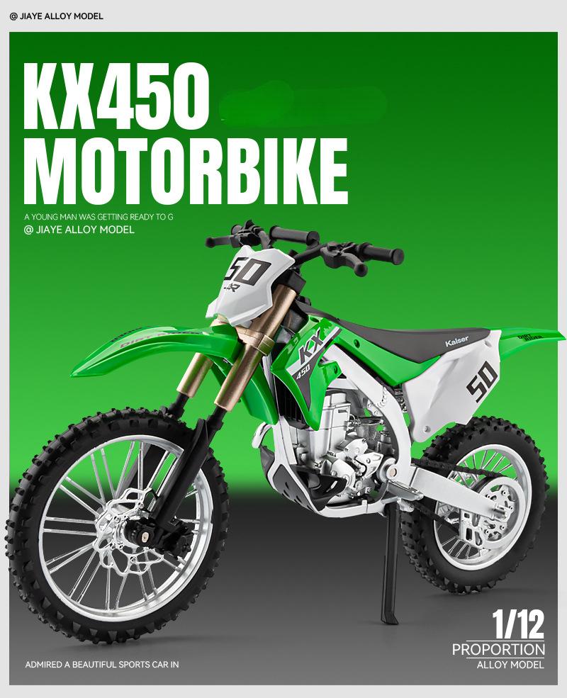 1:12 Kawasaki KX450 Сплав Дорожный Спортивный Мотоцикл Модель Литье под Давлением Металл Горный Внедорожный Мотоцикл Модель Симуляция Детская Игрушка Подарок