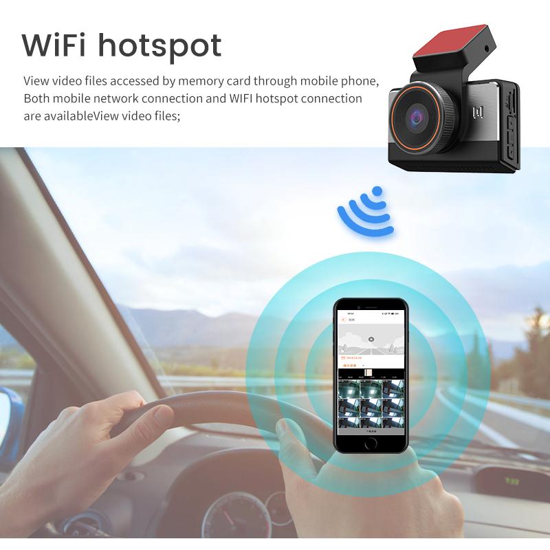 Двойная видеорегистратор 4G LTE 2K, WiFi, GPS, Удаленный мониторинг, Передний и задний, Ночное видение
