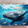 2D Flat Design, 1 Piece of Marine-themed Whale and Fishing Net, Suitable for Banners, Party Photo Props, and Event Decorations