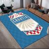 CRO logo Flannel Printed Carpet, Home Sofa Decoration for Living Room & Bedroom, Non‑Slip Play Flannel Floor Mat for Game Room
