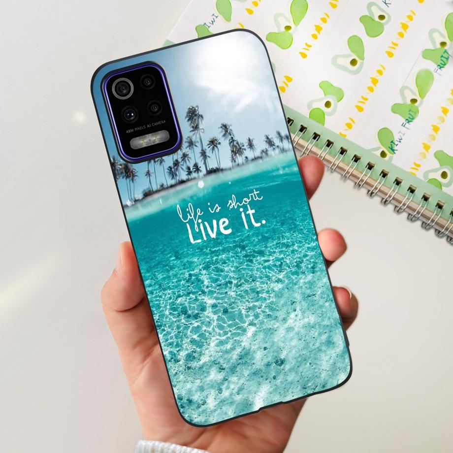 For LG K52 K42 K62 2020 Phone Case Back Cover Black Matte Soft TPU Silicone Bumper Shell For LG Q52 Q62 LGK52 K 62 Butterfly Bag