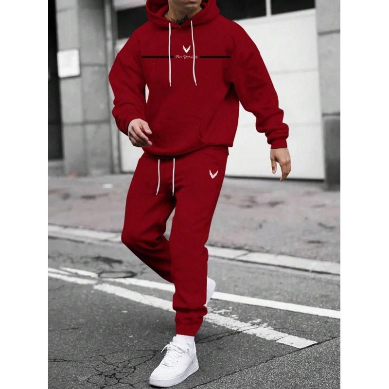 Winter Mens Hooded Sweatshirt Letter Print Loose Fit Casual Hoodie Teen Youth