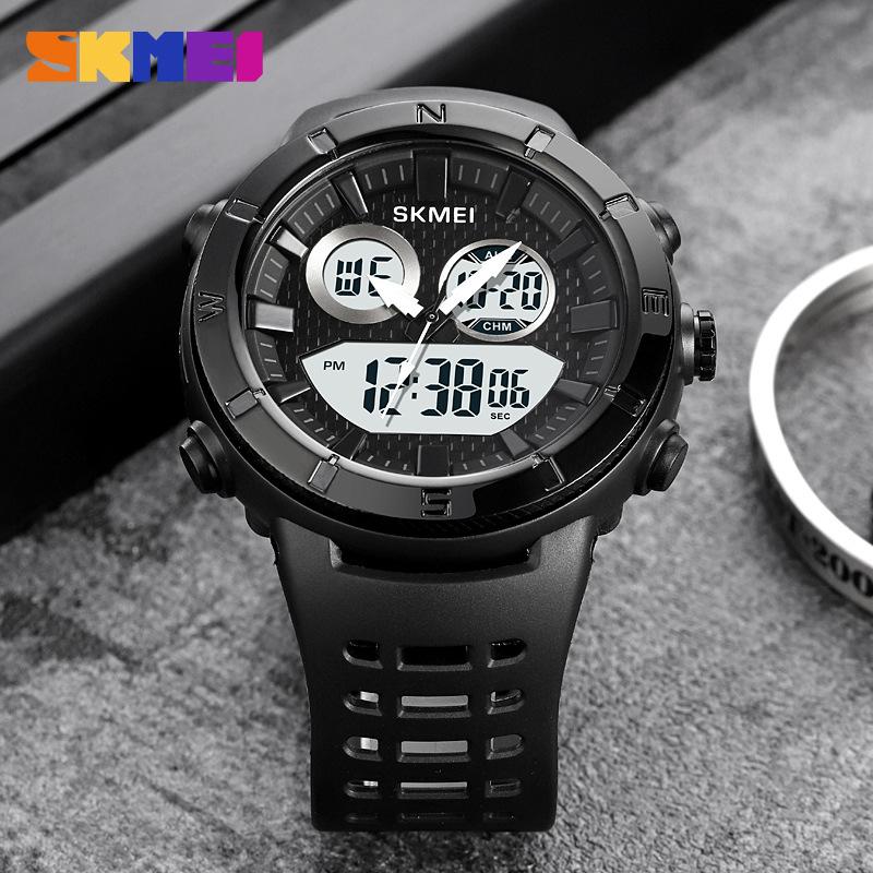 Moment Beauty Мужские студенческие спортивные часы для активного отдыха с хронометром и звуком Многофункциональные водонепроницаемые электронные часы с двойным дисплеем