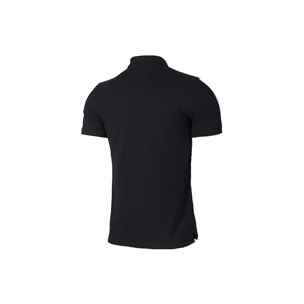adidas Мужская черная футболка-поло с 3 полосками EJ0927