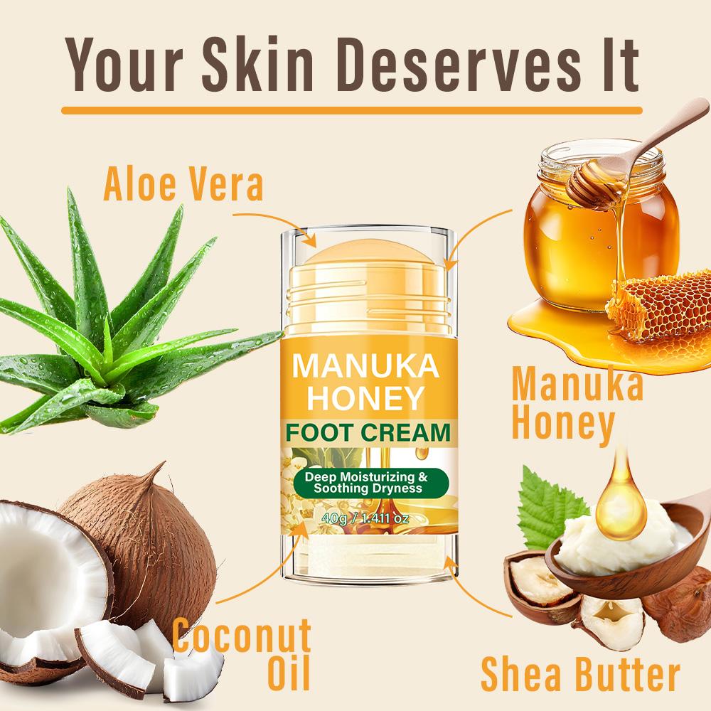 Manuka Honey Foot Cream-Deep Moisturizing & Soothing Dryness For Feet-Suitable For All Skin Types, 40g